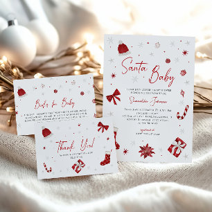 Santa Baby Shower Bokar för Baby Tilläggskort