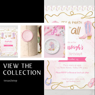 Cowgirl Boot Western Birthday Presentetikett