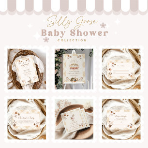 Vintage Fånig Gåse Whimsical Baby Shower Inbjudningar
