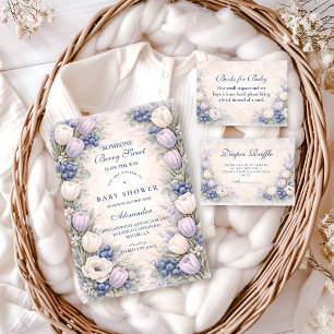 Blåbärsblomsterträdgård Baby Shower Pappersservett