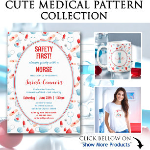 Medicinsk Mönster, Monogrammed sjuksköterska, stor Kaffemugg