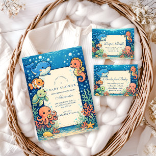 Whimsical Ocean Friends Baby Shower Pappersservett