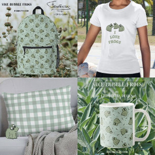 Sage Bubble Frogs - lagerungar grönt mönster. Kaffemugg