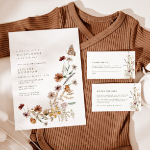 Vildblomma på vägen - Modern Boho Baby Shower Inbjudningar
