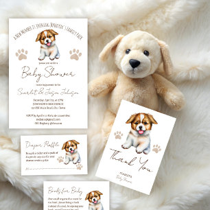 Puppy hund Tema babydusch Tack Kort