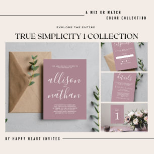 Sann enkelhet Terracotta Minimalist Bröllop Inbjudningar