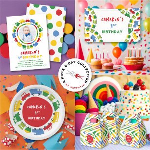 Boys Leksak Barn Födelsedagsfest DIY Bunting Banne Inbjudningar