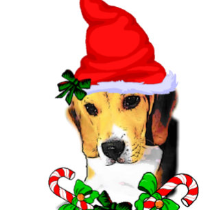 Cute Beagle jul Helgkort