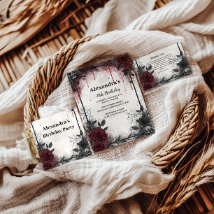 Gothic Blood Roses Födelsedag Inbjudningar