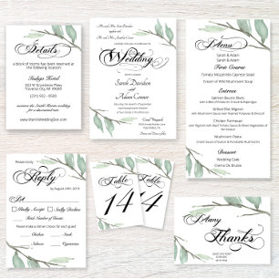 Greenery Branches RSVP Card Meddelande