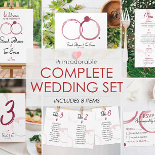 Cute Vin bröllopsinbjudan Inbjudningar