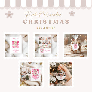 Rosa Nutcracker God jul Firande Runt Klistermärke