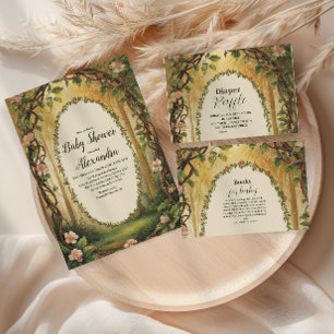Storybook Woodland Forest Raffle Diapper Tilläggskort