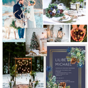 BUDGET Blue Thistle Eucalyptus Bröllop Wonderland Flygblad