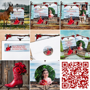 Tarjeta de agradecimiento Rancho con 4 fotos Tack Kort