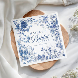 Elegant blå toile kineseri bröllopsfest inbjudningar