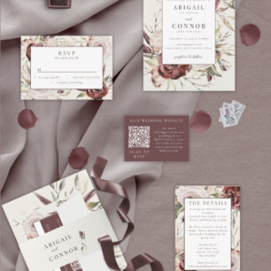 Blommigten Rustic Boho Marsala Cream