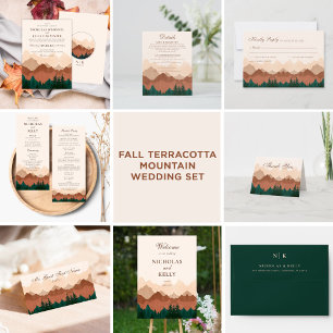 Fall Mountain Forest Bröllop - tack för ditt kort