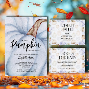 Blue Pumpkin Fall Pojke Tack Kort