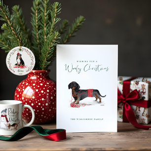 Naughty Watercolor Dachshund Hund Photo Memory Julgransprydnad Keramik