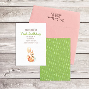 Bjud av trädsdjur första födelsedag/Shower-inbjuda Inbjudningar