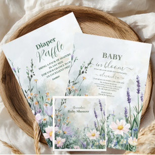 Elegant Rosé Blommig Baby i Bloom Dusch Inbjudningar