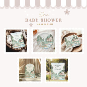 Svan Princess Baby Shower Pappersservett