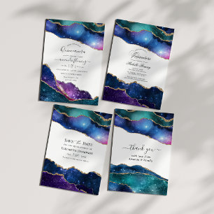 Galaxy Agate Quinceañera Foto Inbjudningar