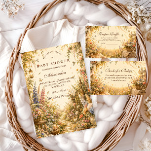 Tidlös Boho-Barnkalas med Vilda Blommor Inbjudningar