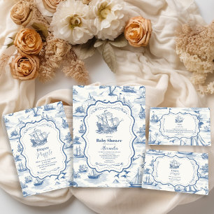 Toile Nautical Baby Shower Pappersservett