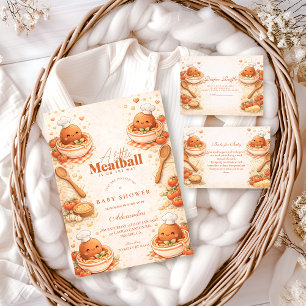 Söt italiensk köttbulle baby shower inbjudningar