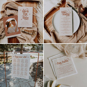 Terracotta Boho Retro Bröllop Stationery Tilläggskort