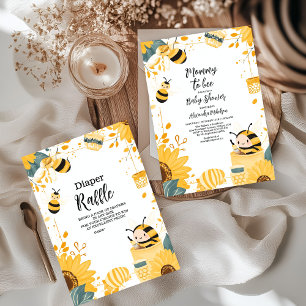 Vintage Mamma till Bee Wildblomma Baby Shower Inbjudningar
