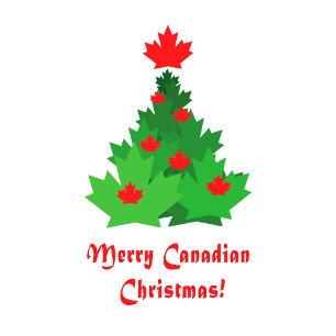 Merry Canadian Flagga Maple Löv Julgran Magnet