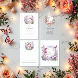 Fairy & Butterfly Garden Flutter Kärlek Baby Showe Rådkort