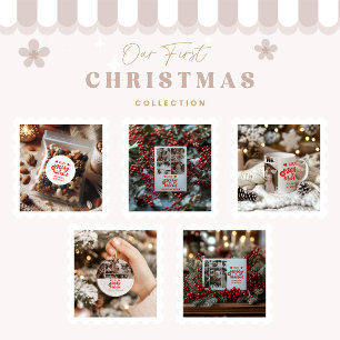 2 Foto Minimalistisk Glad och Gift  Julkort