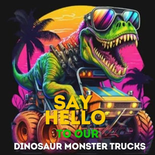 Dino Monster Lastbil Grattis på födelsedagen Placeringskort