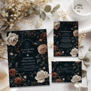 Luxury Art nouveau Blommigt Bröllop Inbjudningar