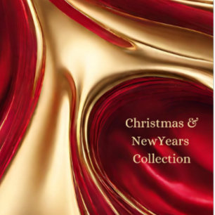 God jul-Red och Guld Abstract Design- Presentetikett