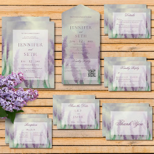 Modern bröllopsmottagning i Lilac Flower Fält Tilläggskort