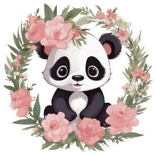 Baby Panda Bear med blommor T Shirt