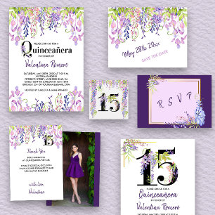 Watercolor Wisteria Lila Lavender Blommigt OSA Kort