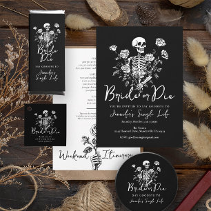 Skeleton Roses Brud eller dö möhipparty Tygkasse