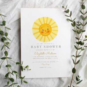 Inbjudan till Lycklig Gult Sunshine Baby Shower