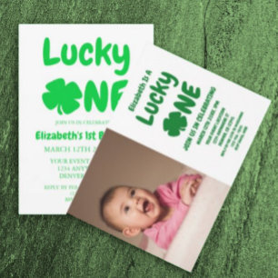 Lucky One St patrick's day 1st Birthday Inbjudningar