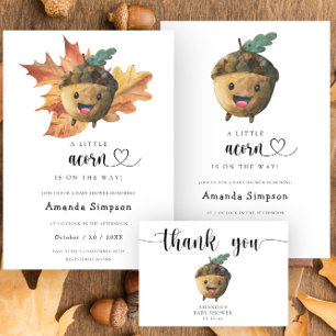 Little acorn - Fall Baby-dusch Inbjudningar