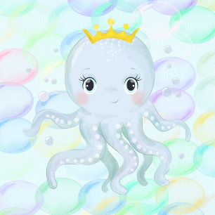 Under Sea Prince Octopus Boy Shower Inbjudningar
