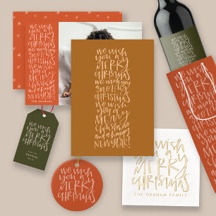 Önskar en God jul i Rött fotokort Julkort