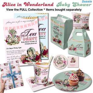 Vintage Alice i Wonderland Tea Party Anpassningsba Inbjudningar