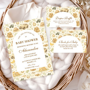 Neutral Safari Djungel Bebis Shower Pappersservett